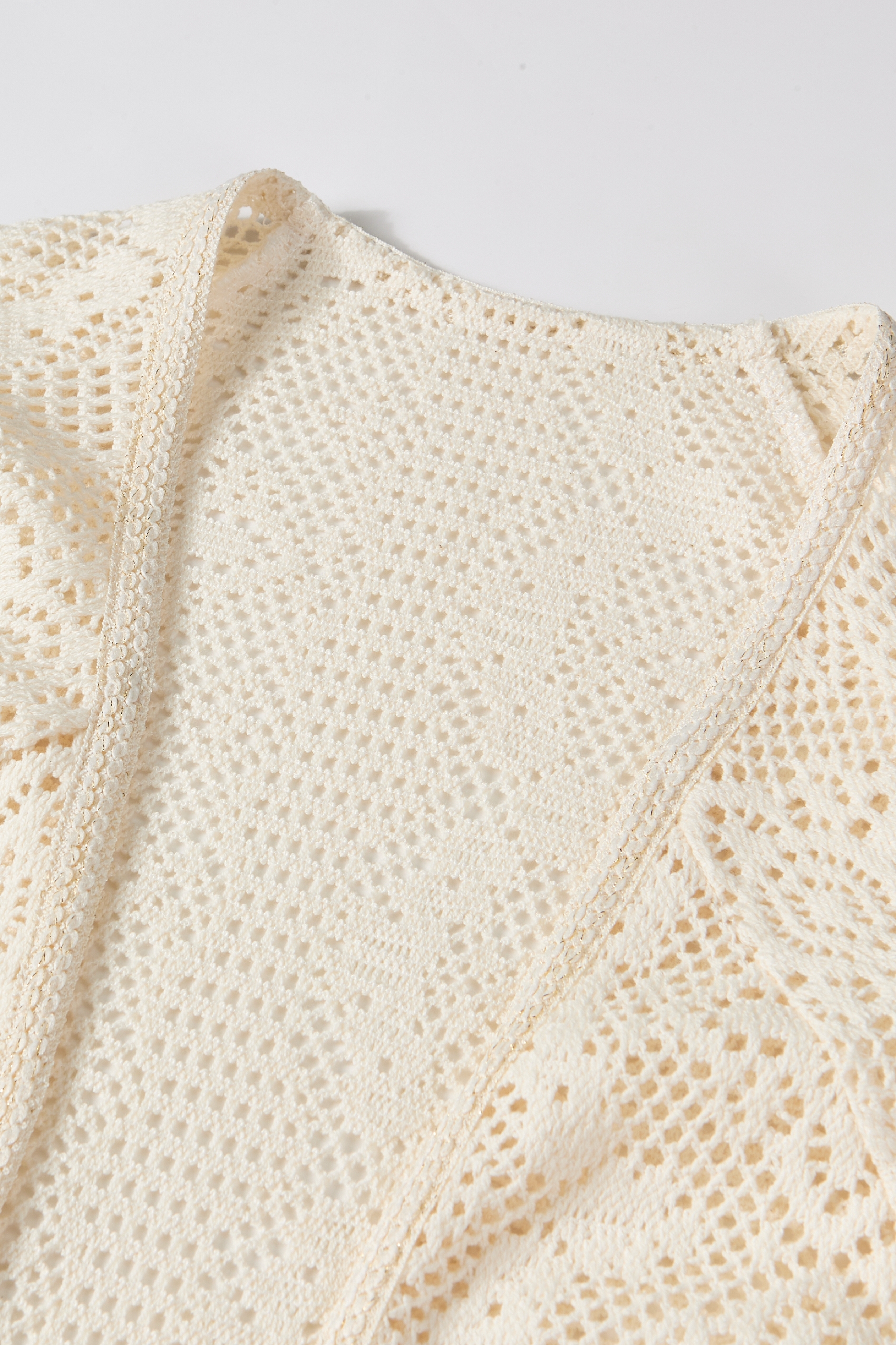 Lace Waist Cinched Short Cardigan-LYONSENS