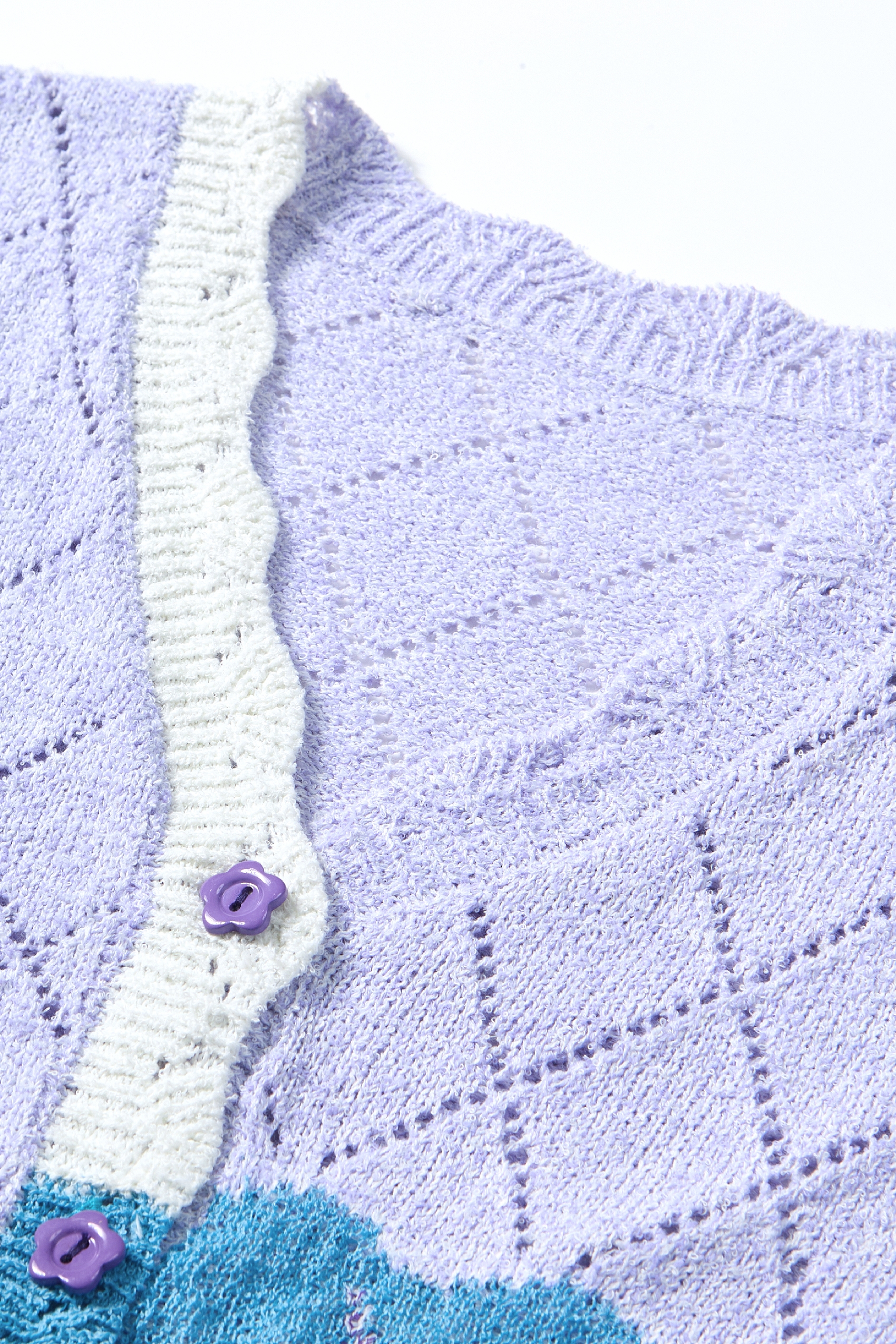 Hollow V-Neck Knit Top