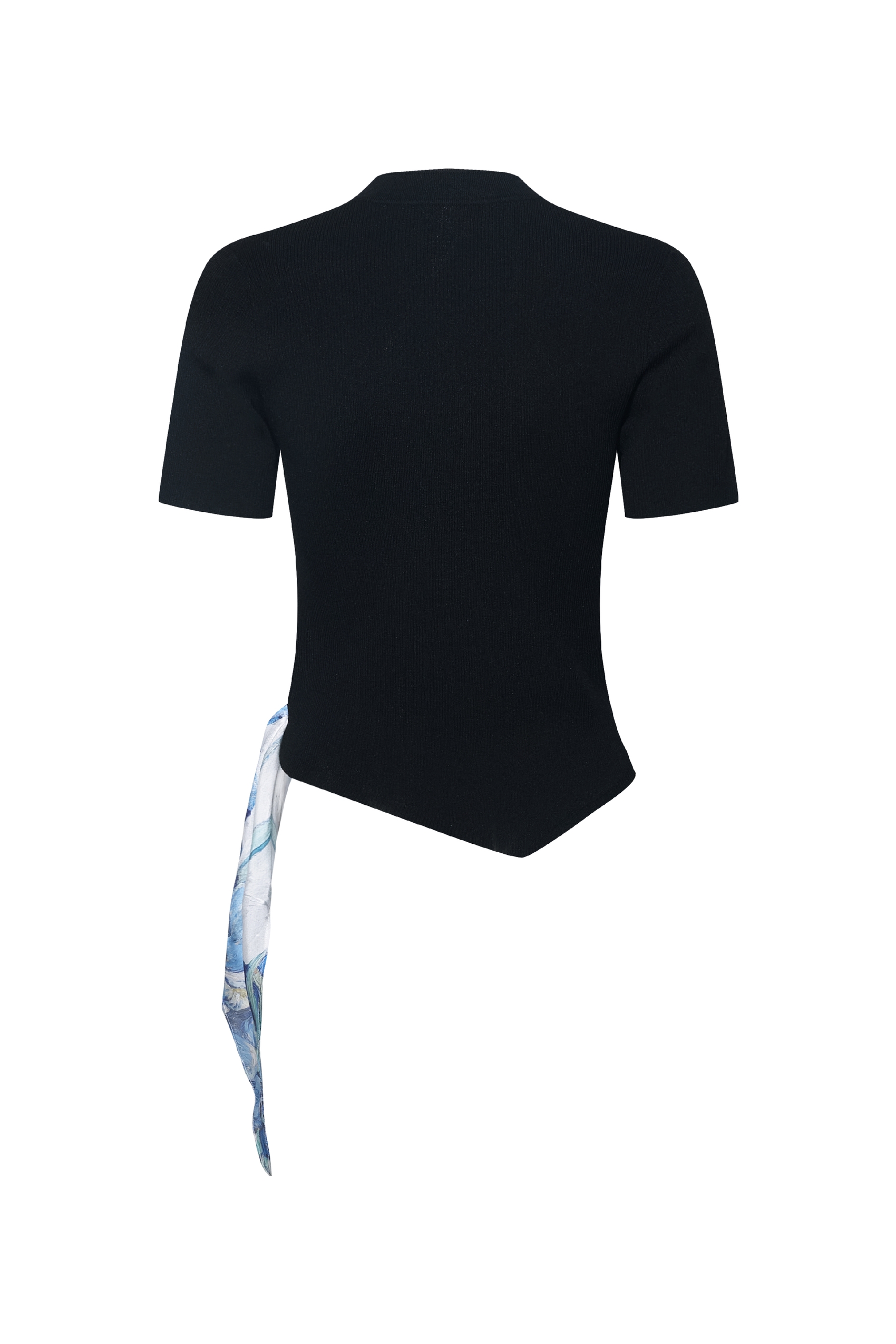 Printed Patchwork Knit Top