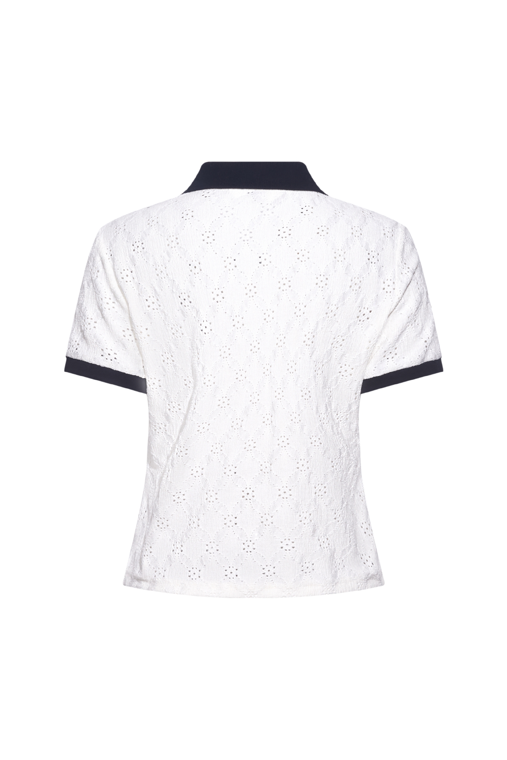 Lapel Embroidered Knit Top