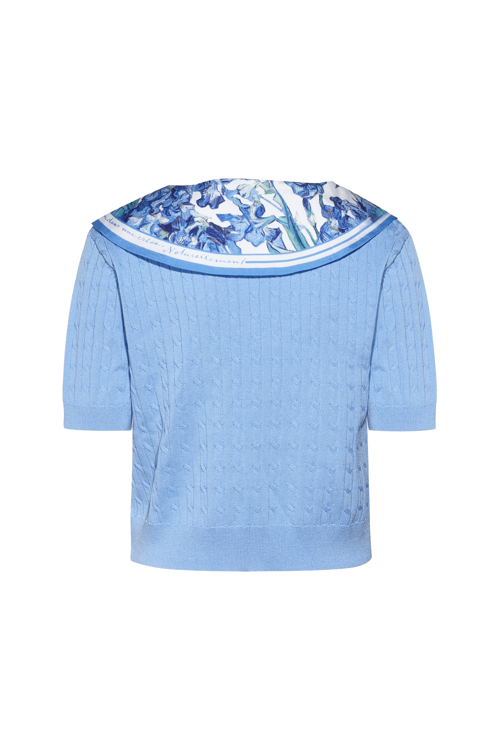 Printed Sailor Collar Knit Top