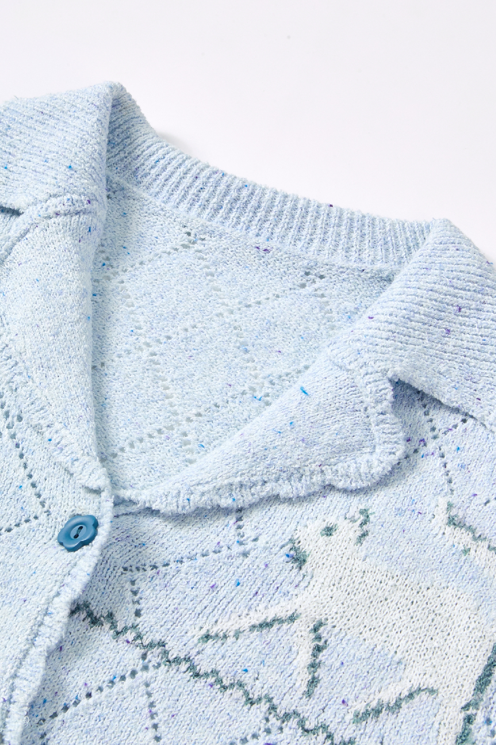 Jacquard Lapel Knit Top