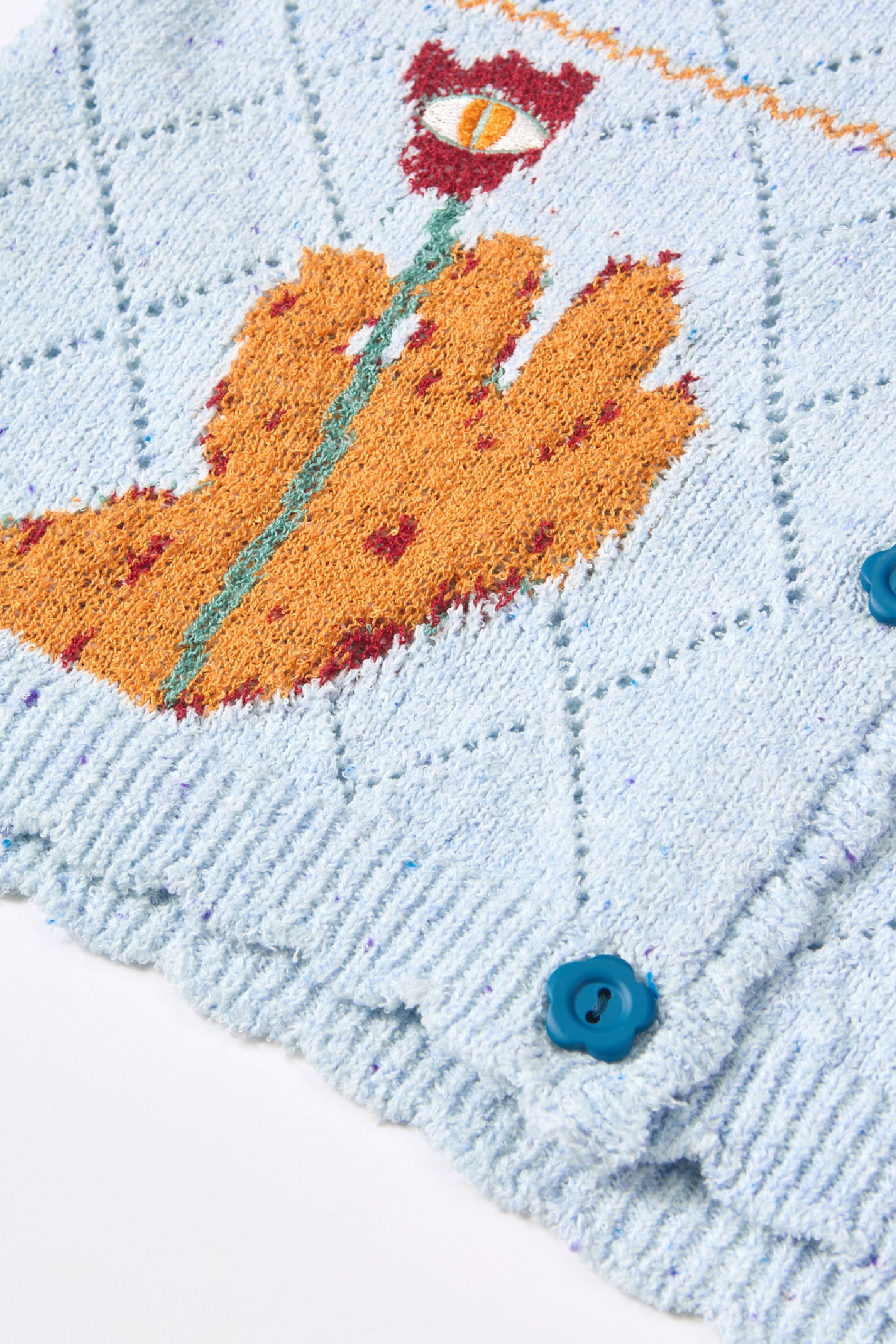 Jacquard Lapel Knit Top