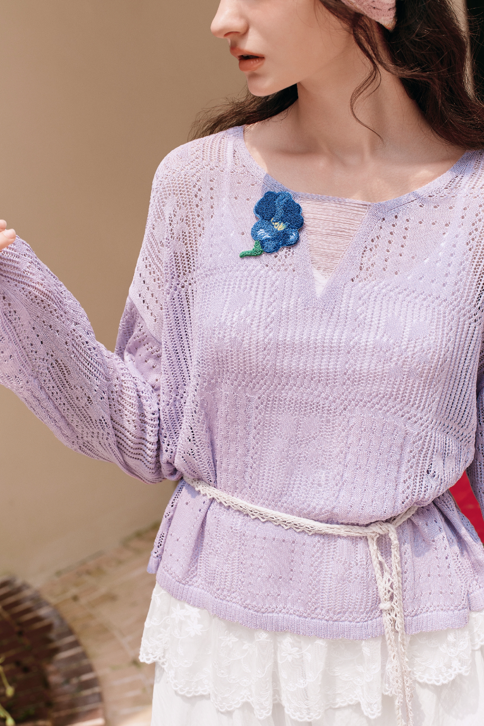 Tie-waist Knit Top