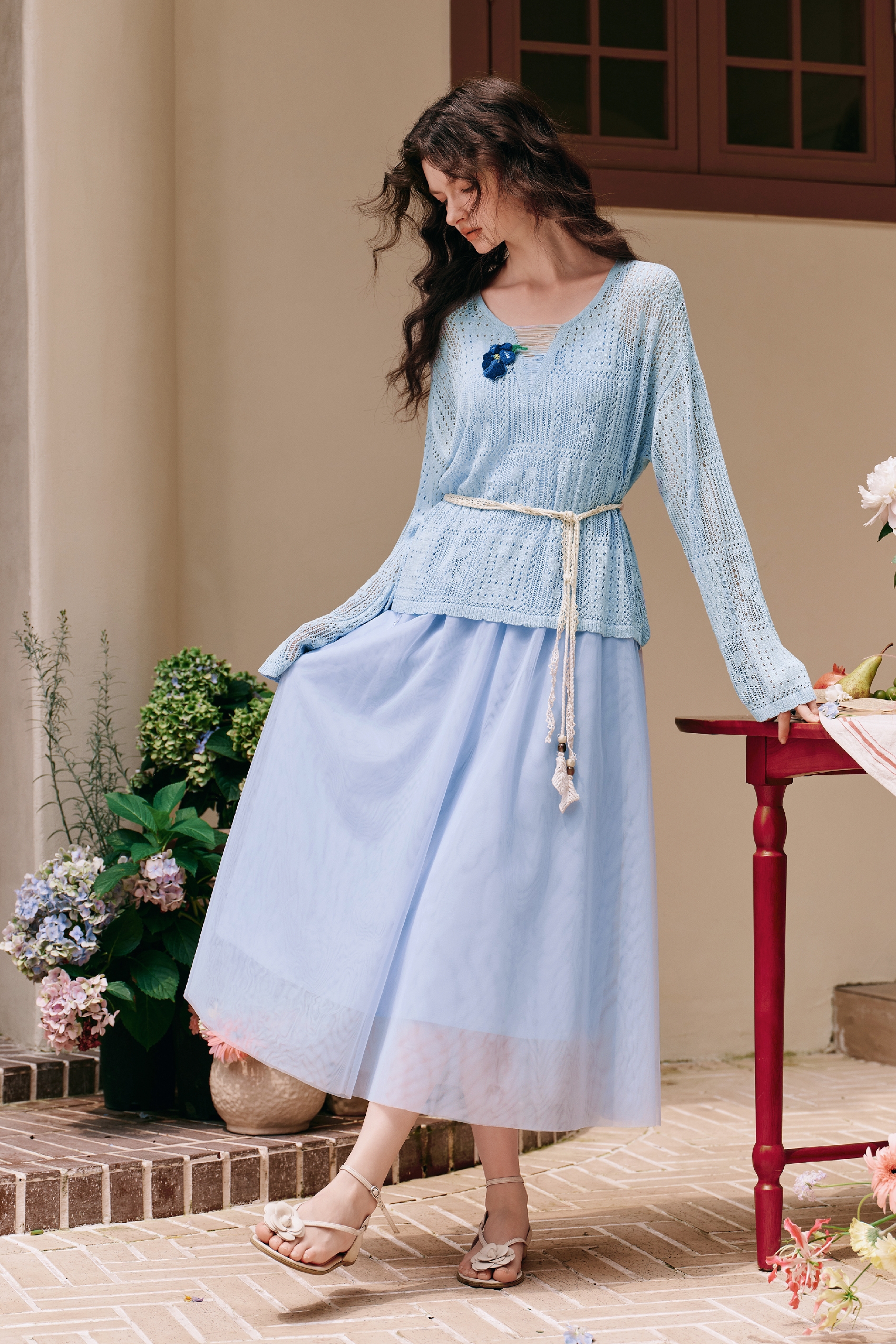 Tie-waist Knit Top