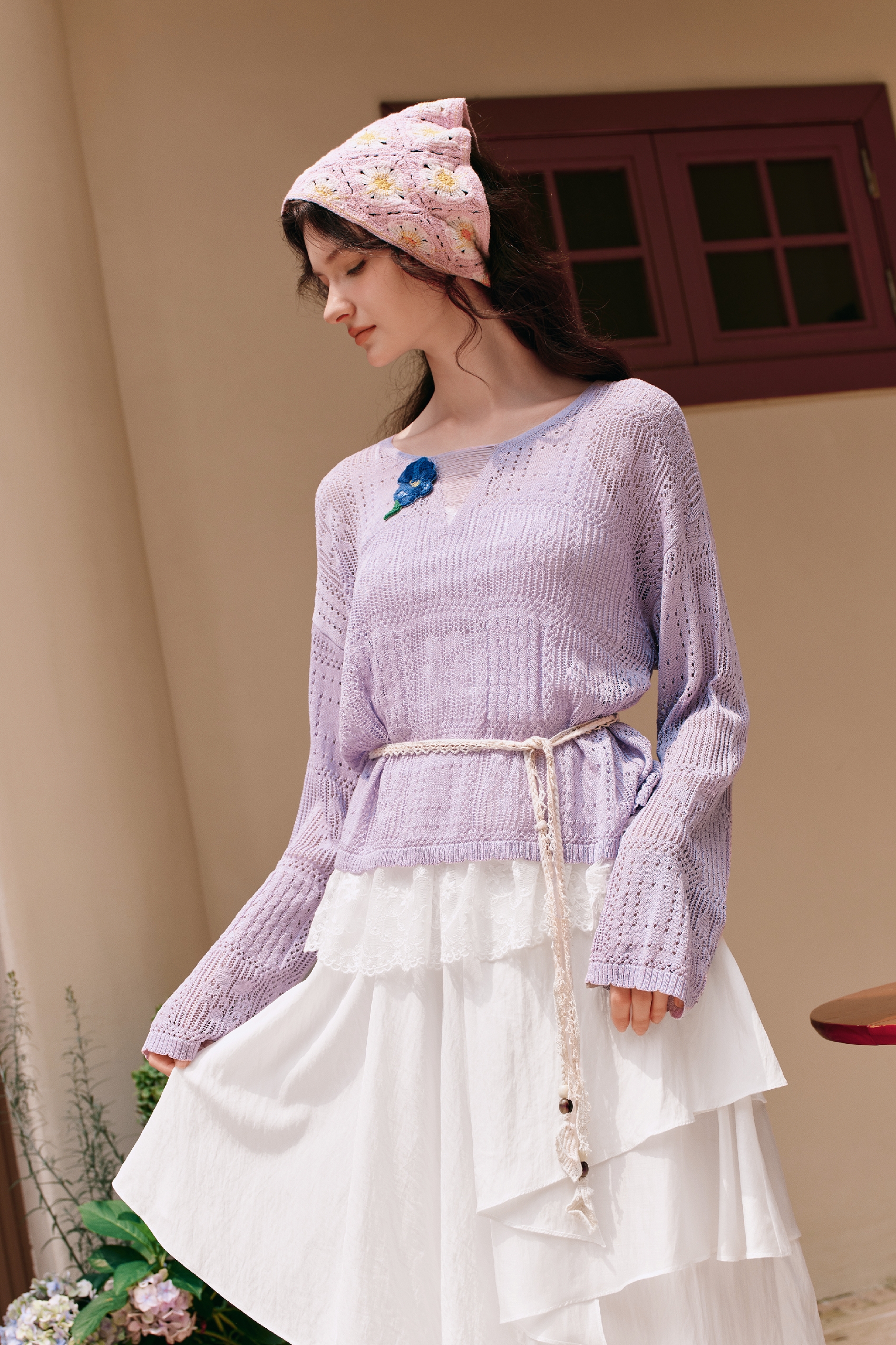 Tie-waist Knit Top