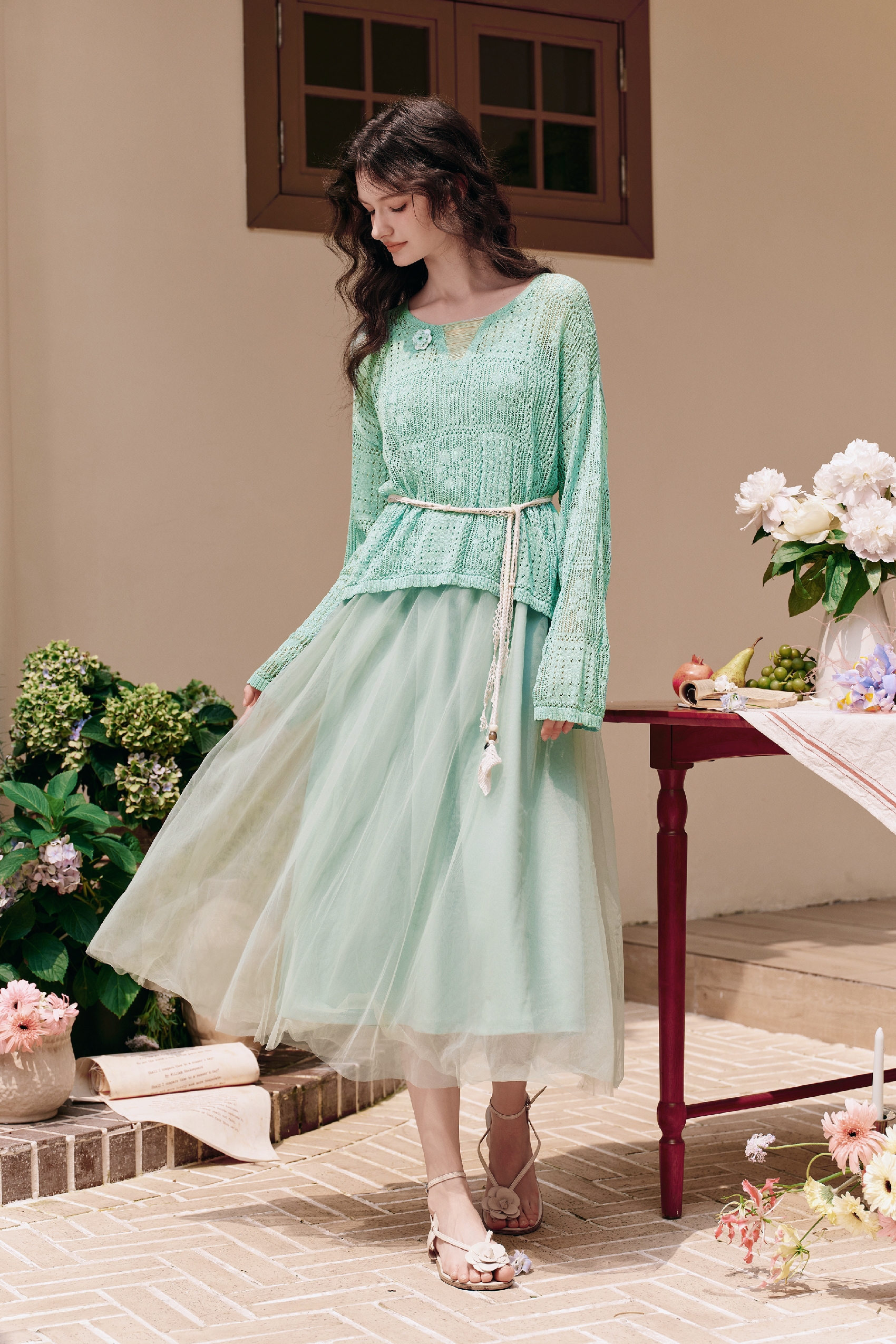 Tie-waist Knit Top