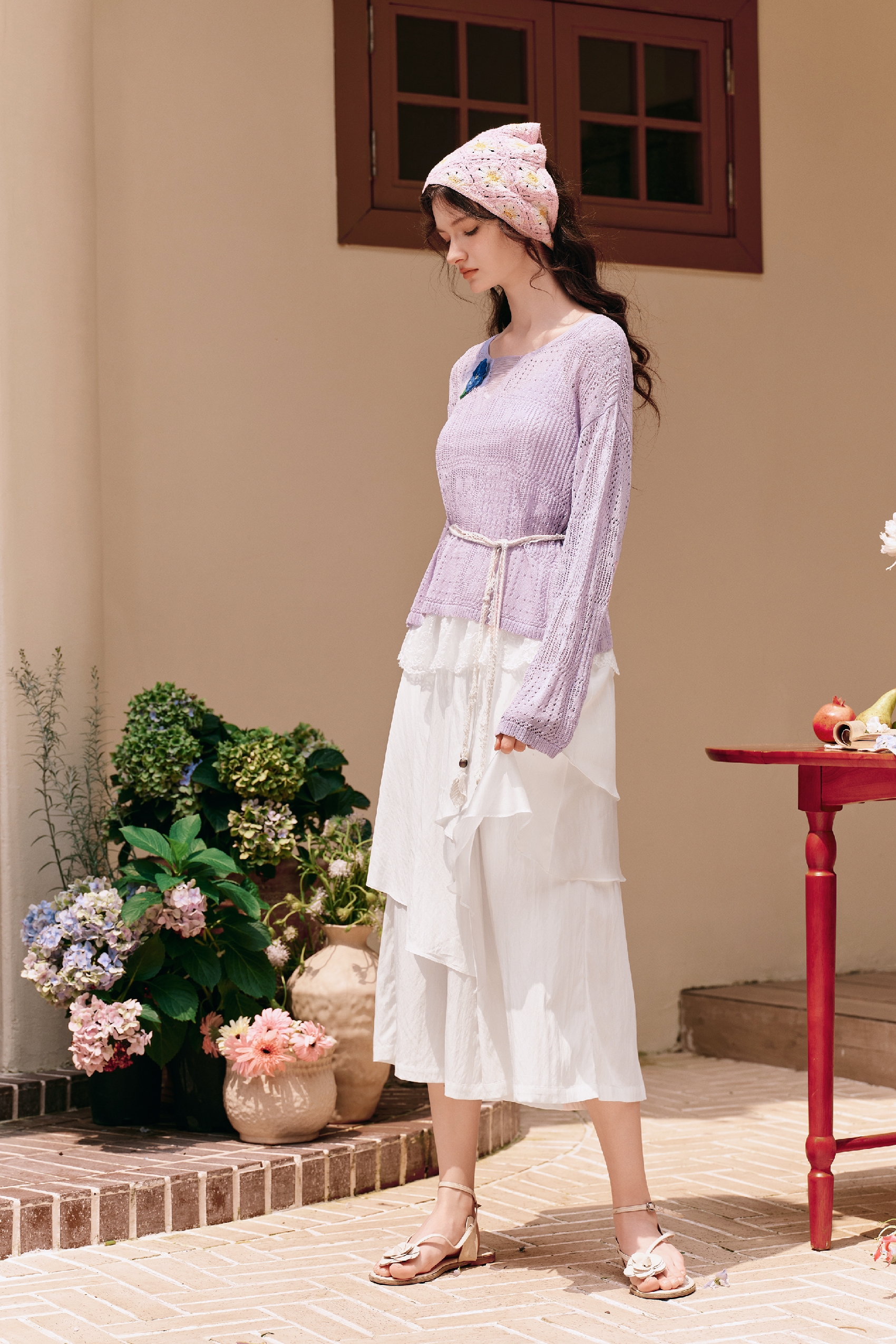 Tie-waist Knit Top