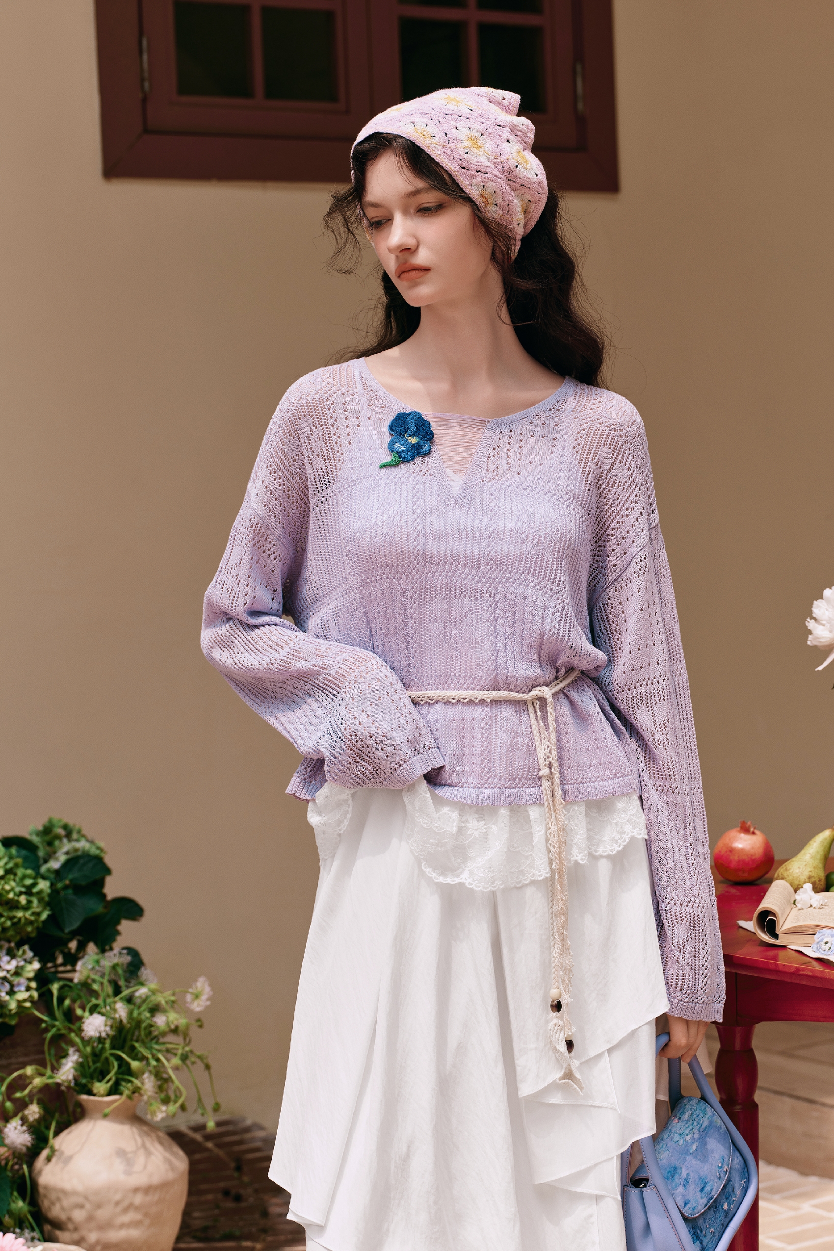 Tie-waist Knit Top