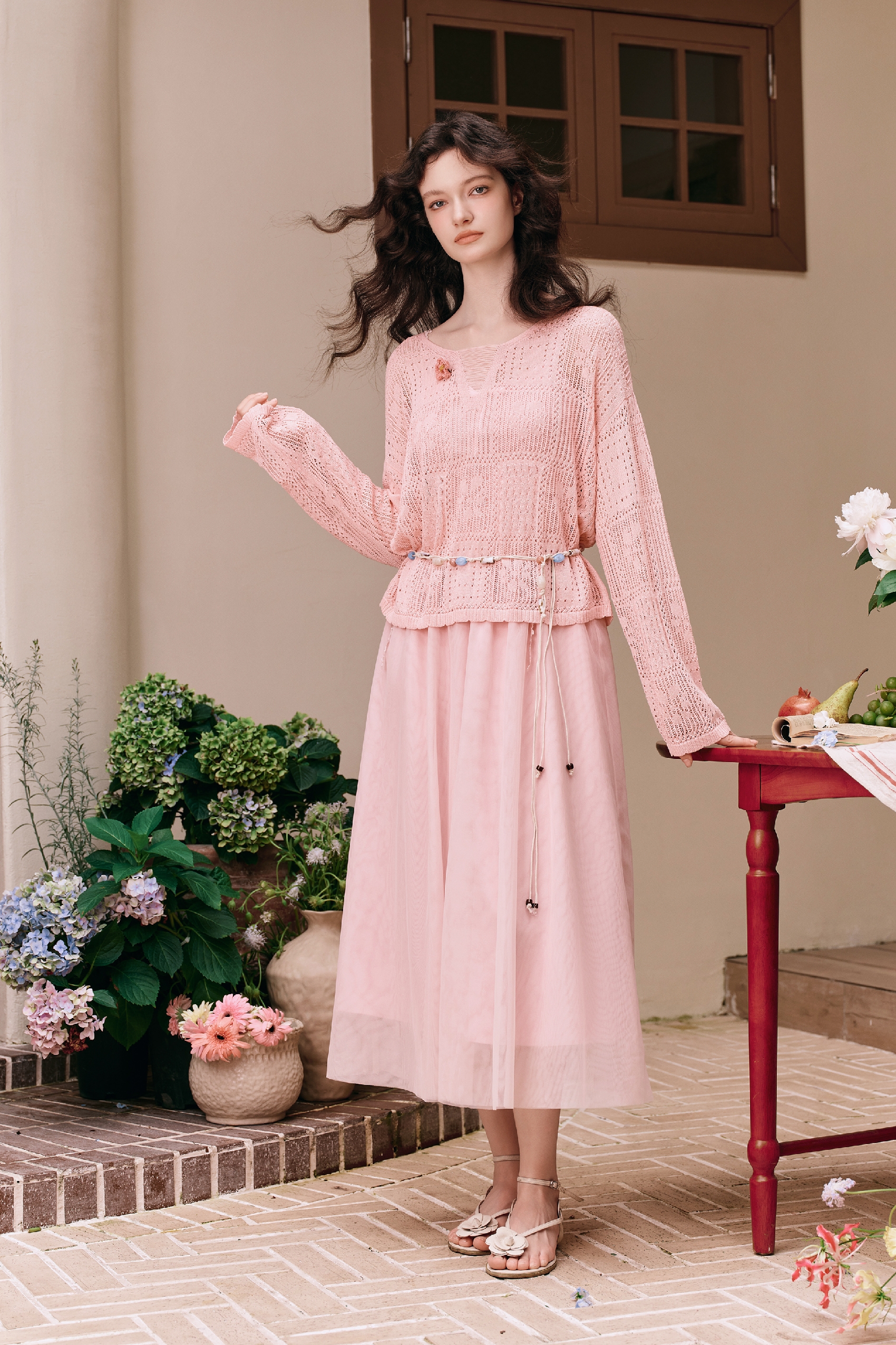 Tie-waist Knit Top