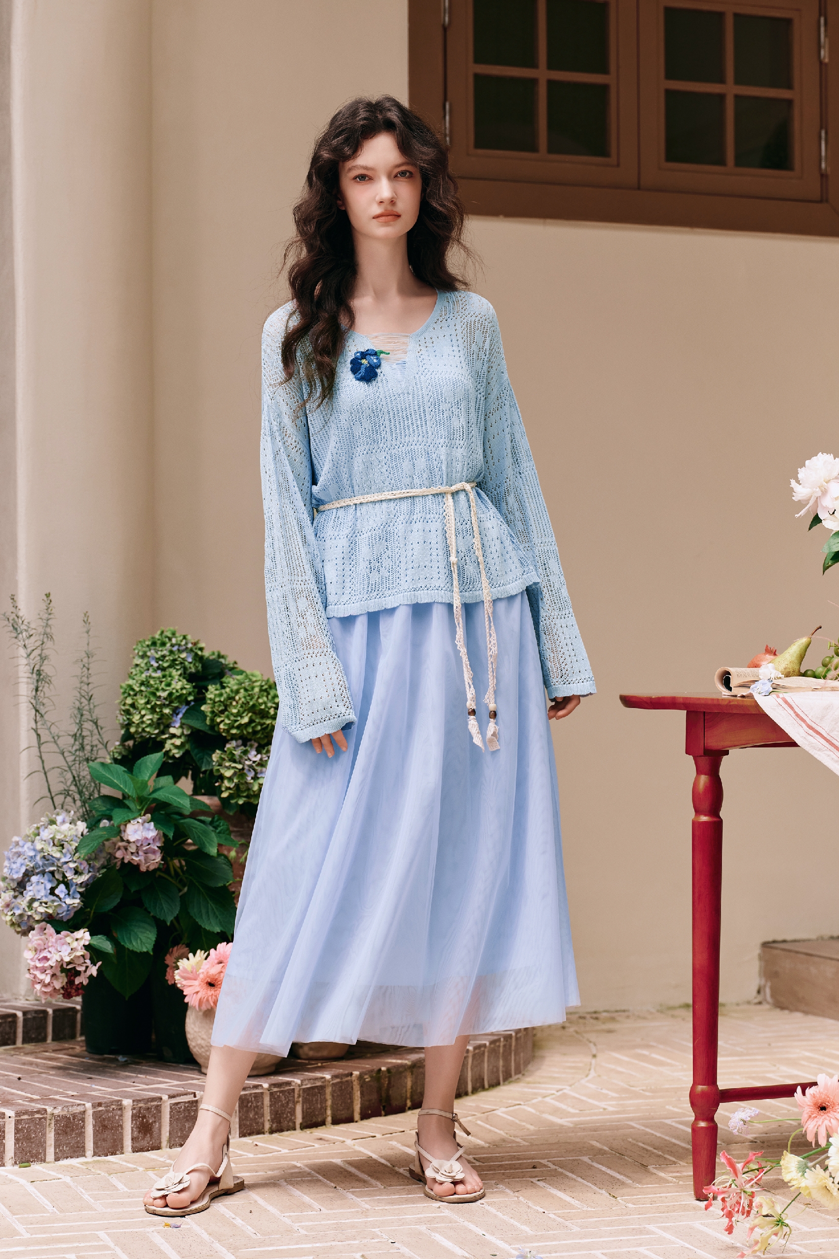 Tie-waist Knit Top