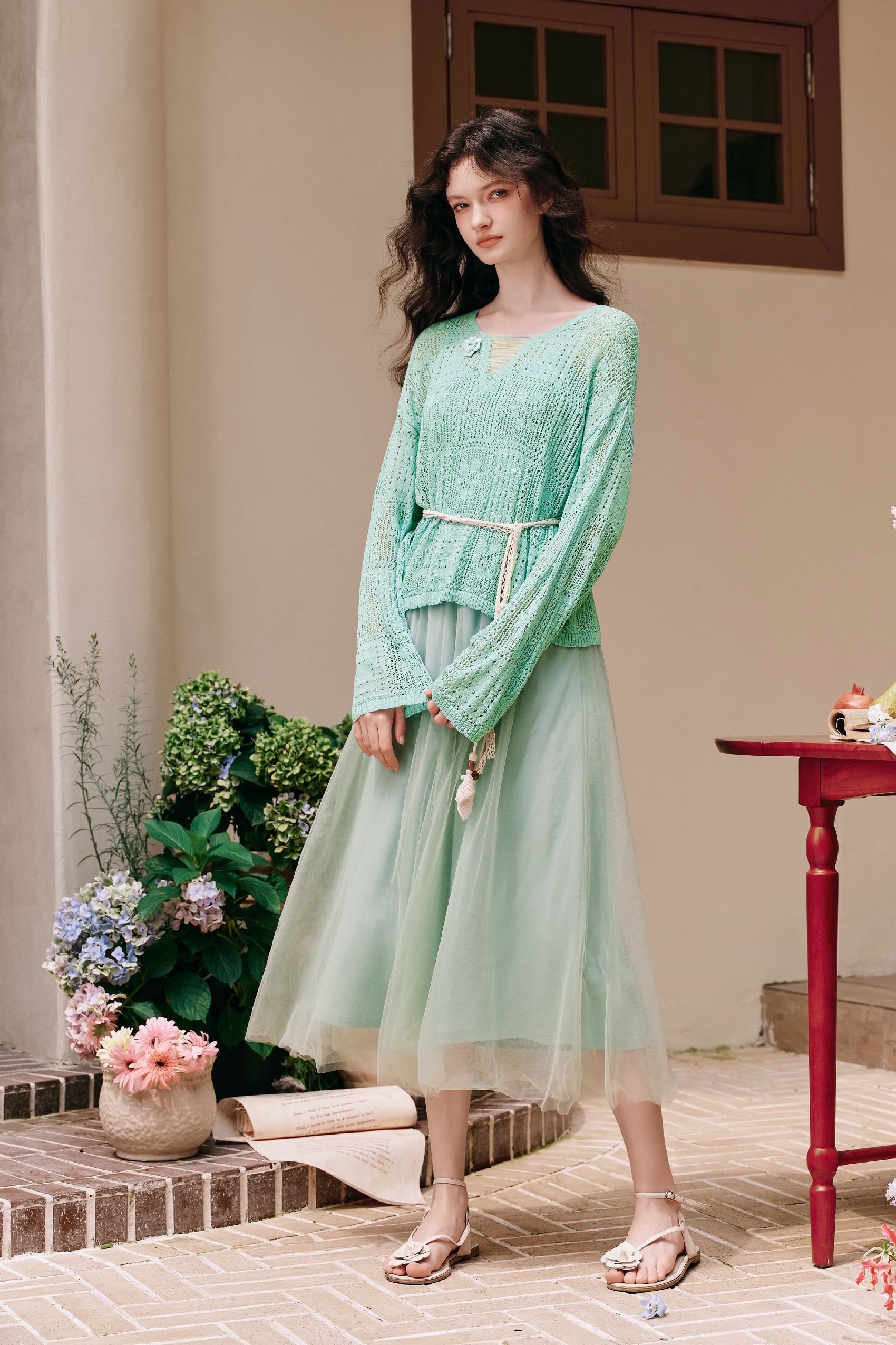Tie-waist Knit Top