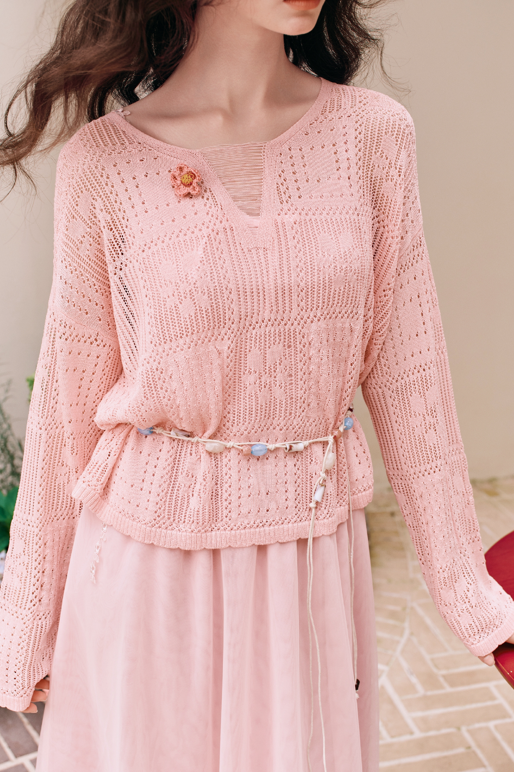 Tie-waist Knit Top