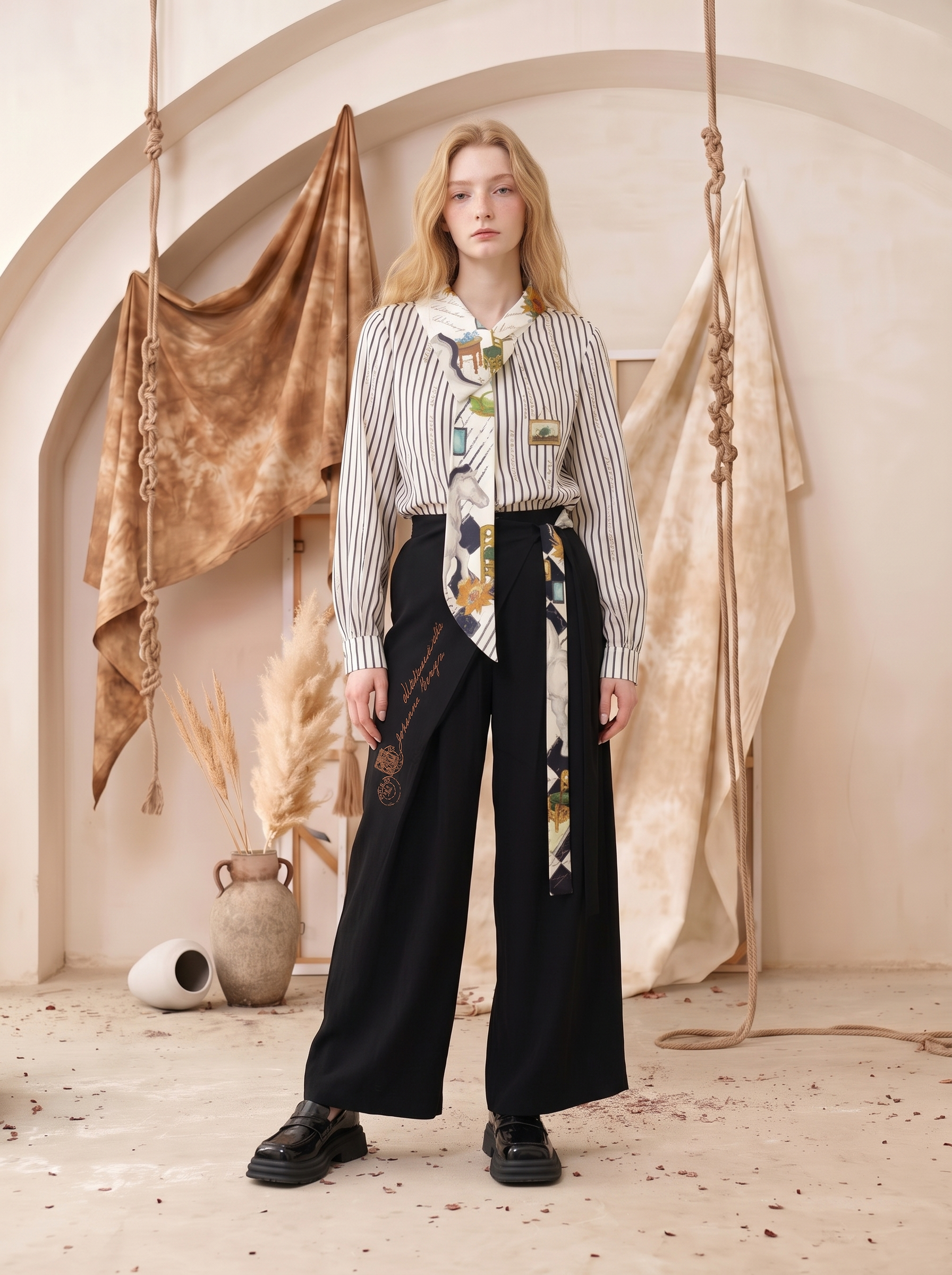 Scarf-Tie Bermuda Shorts-LYONSENS