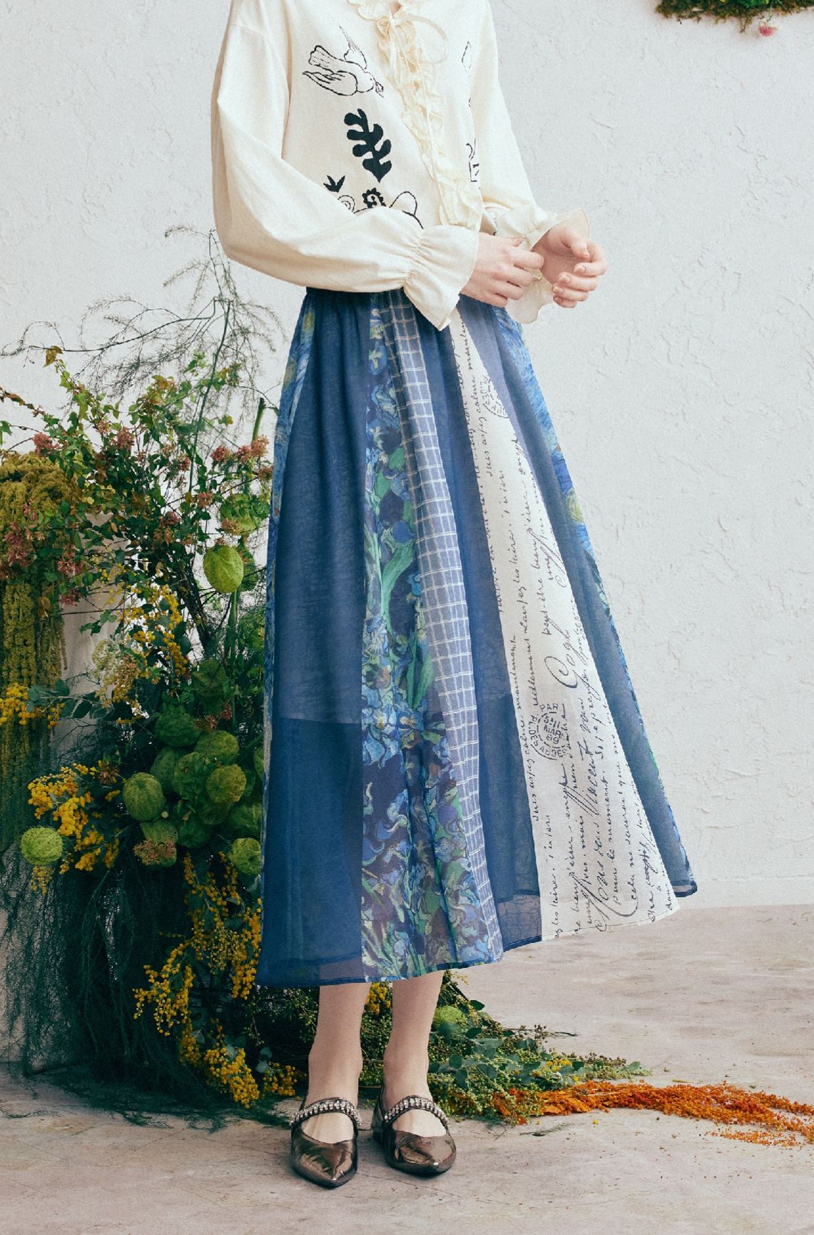 Printed A-Line Skirt