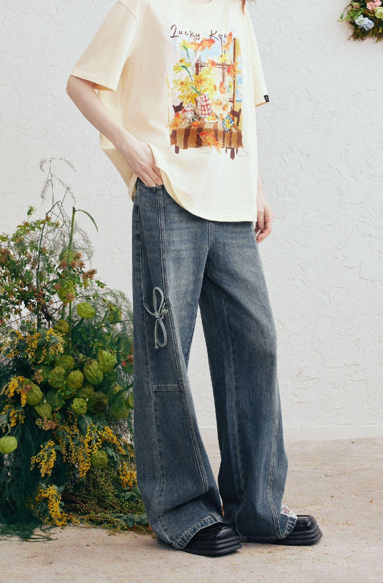 High-Waisted Wide-Leg Jeans