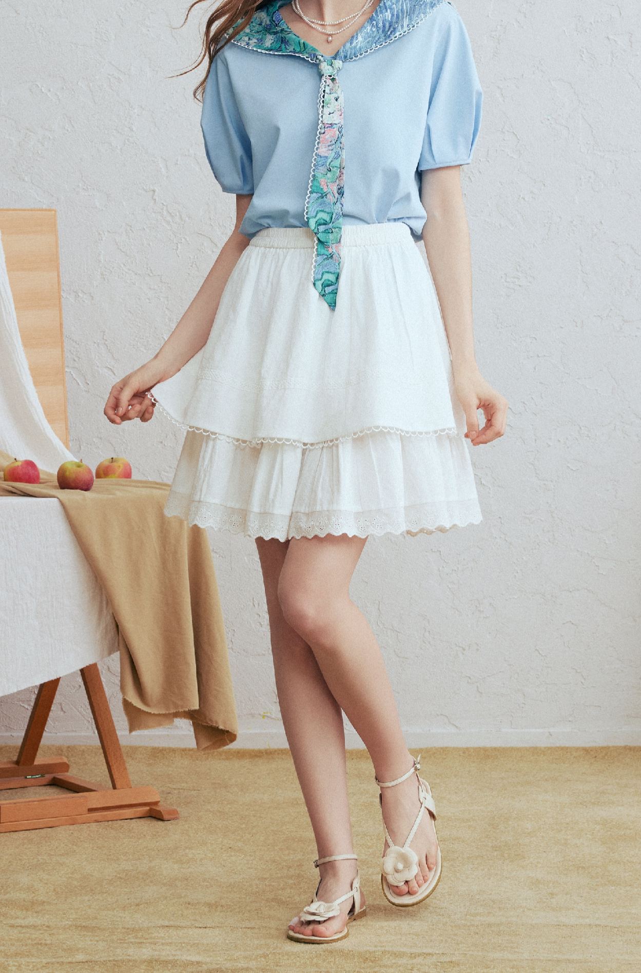 White Lace Mini Skirt