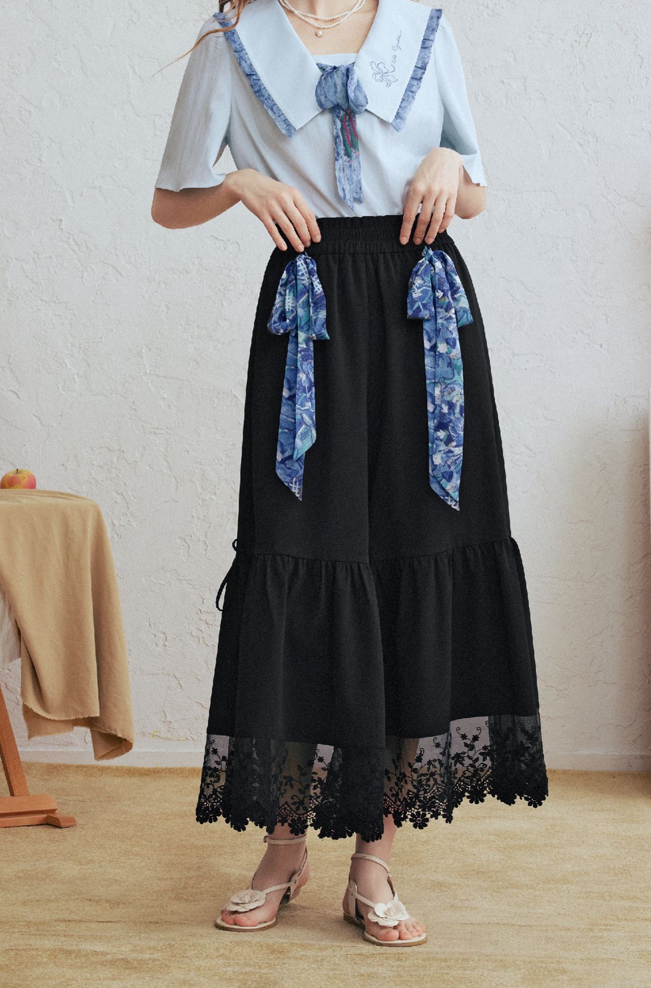 Lace Patchwork Casual Pants