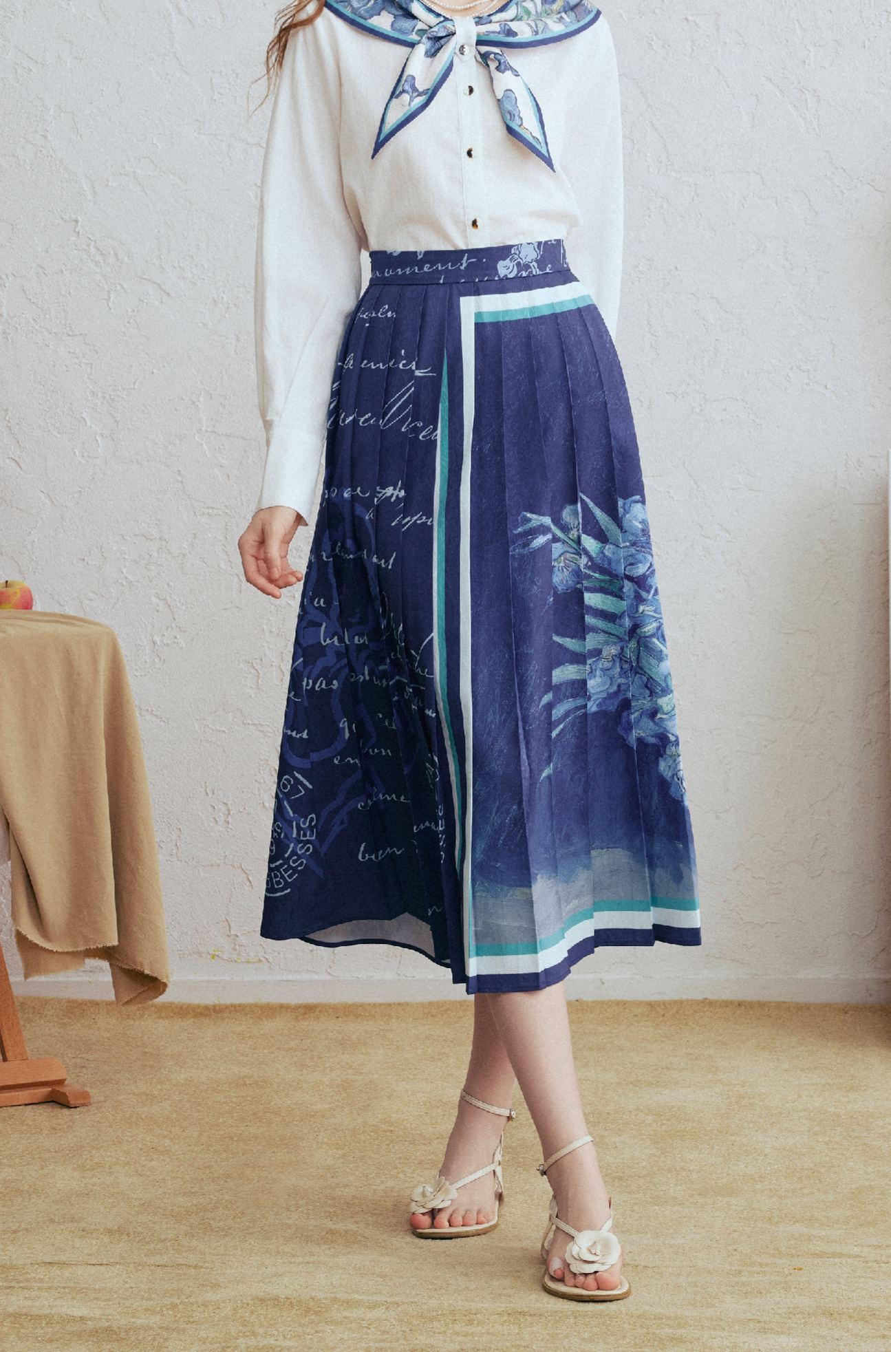 High-Waisted Print Skirt