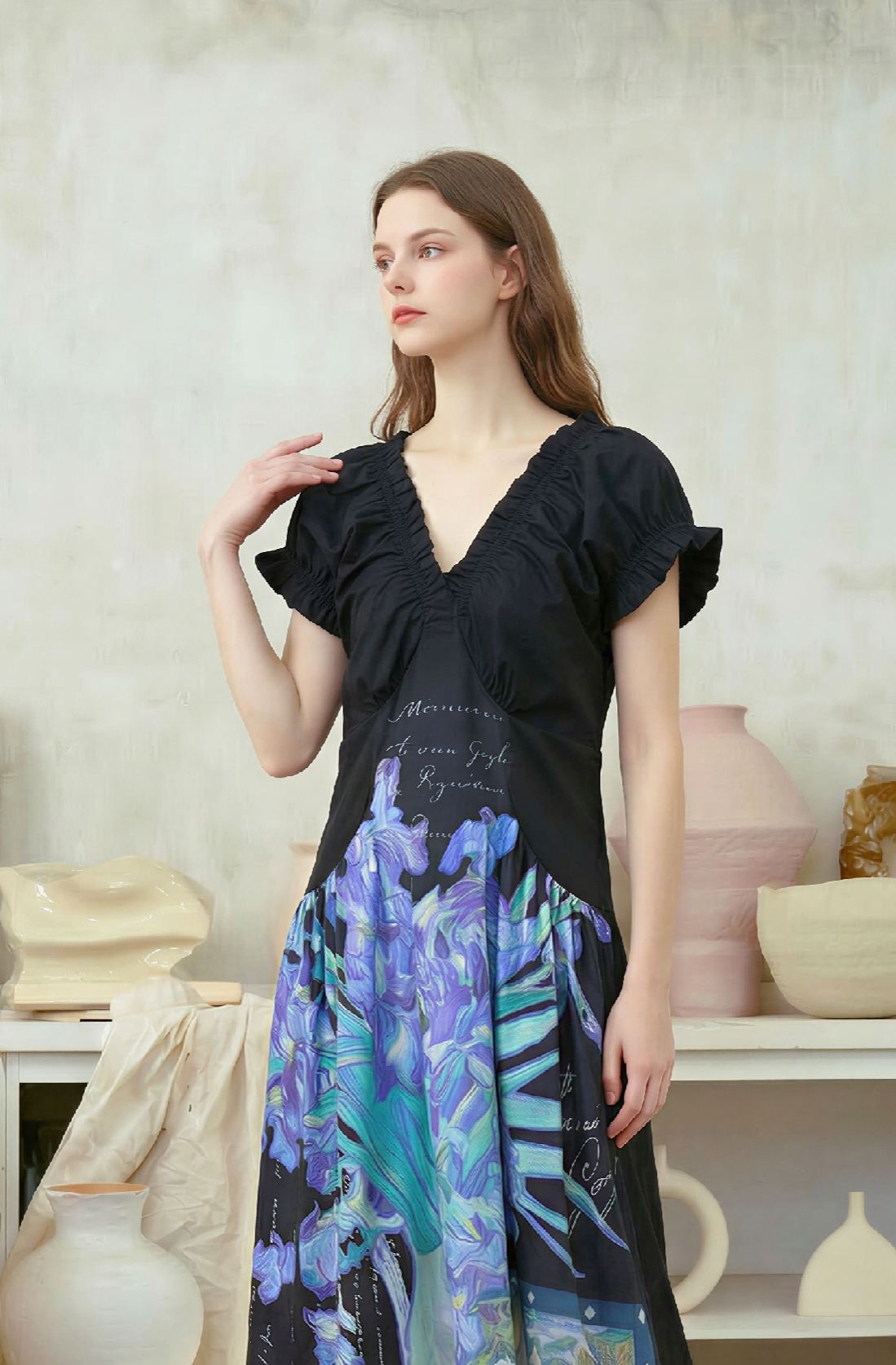 Vintage Floral A-Line Dress