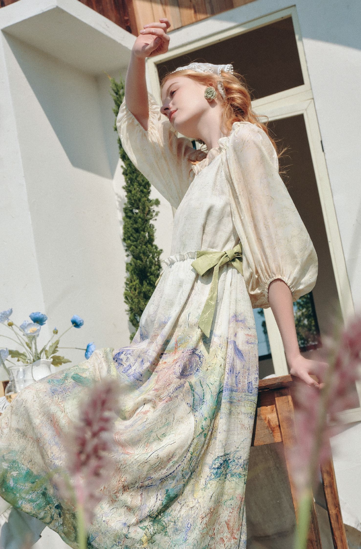 Vintage Square Neck Dress