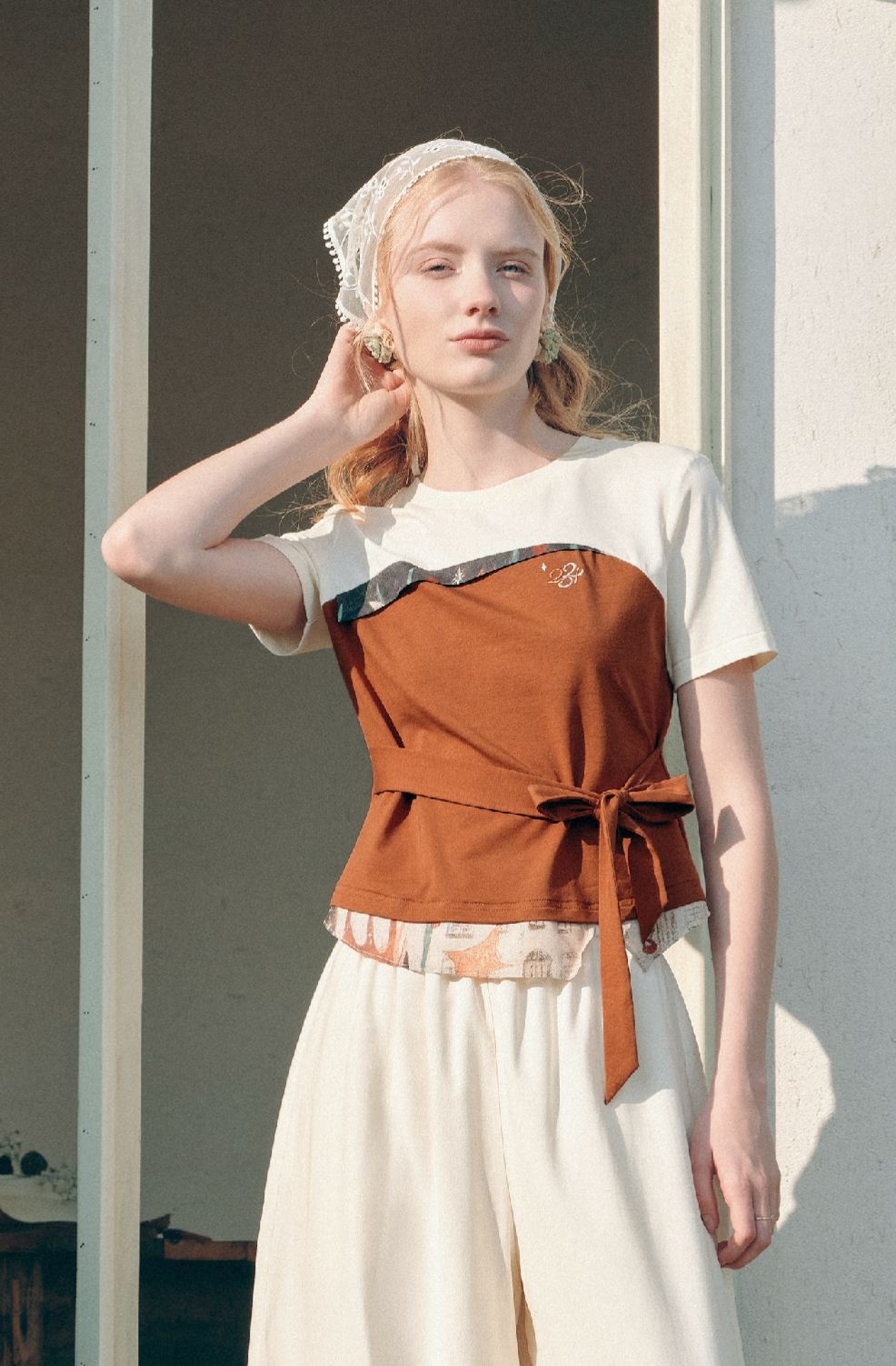 Colorblock Embroidered T-Shirt