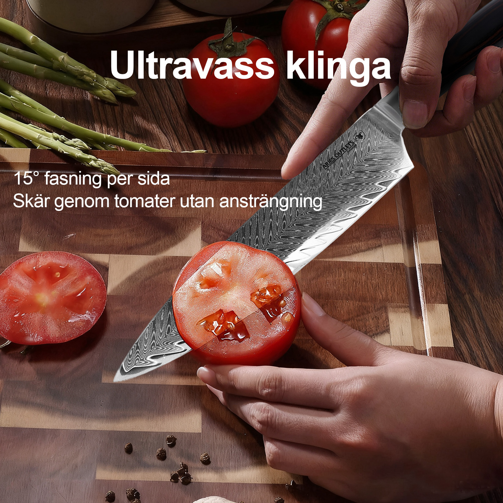 Aries Outlets Japanska VG10 Damaskusstålknivar