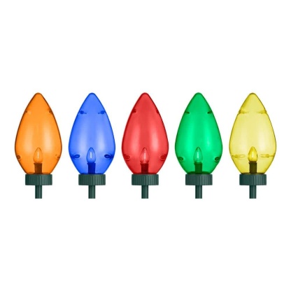 20 in. Multi-Colored Giant C7 LED Pathway Lights (5-Pack)