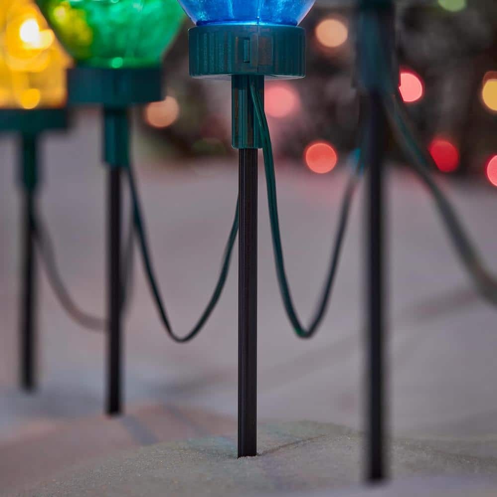 20 in. Multi-Colored Giant C7 LED Pathway Lights (5-Pack)