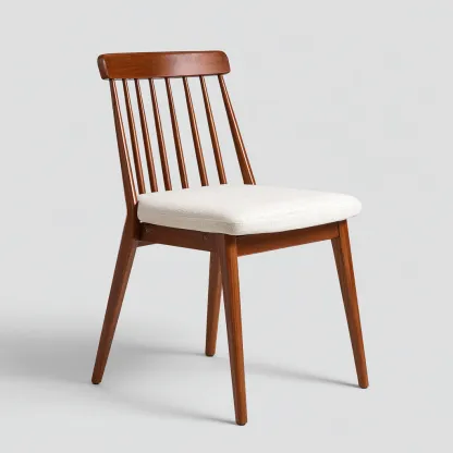 Sedia da pranzo-legno-tessuto-48x50x82 cm-noce-beige-design classico-Comfyete