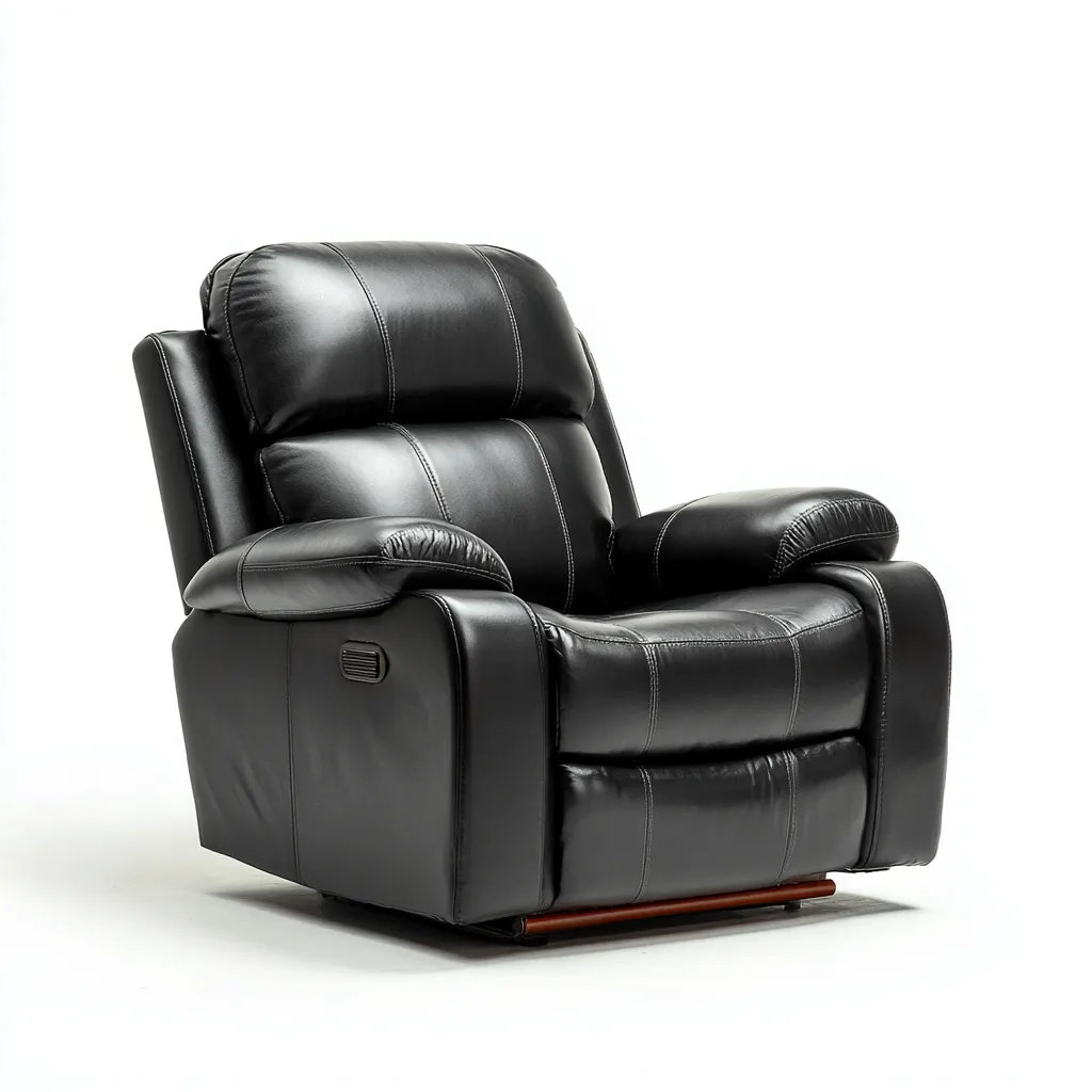 Poltrona reclinabile - vera pelle - 95x90x100 cm - nero - stile moderno-Comfyete