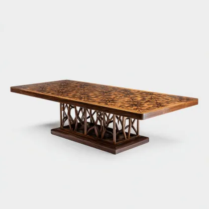 Tavolo da pranzo-legno-195 x 98 x 78 cm-marrone-design contemporaneo-Comfyete
