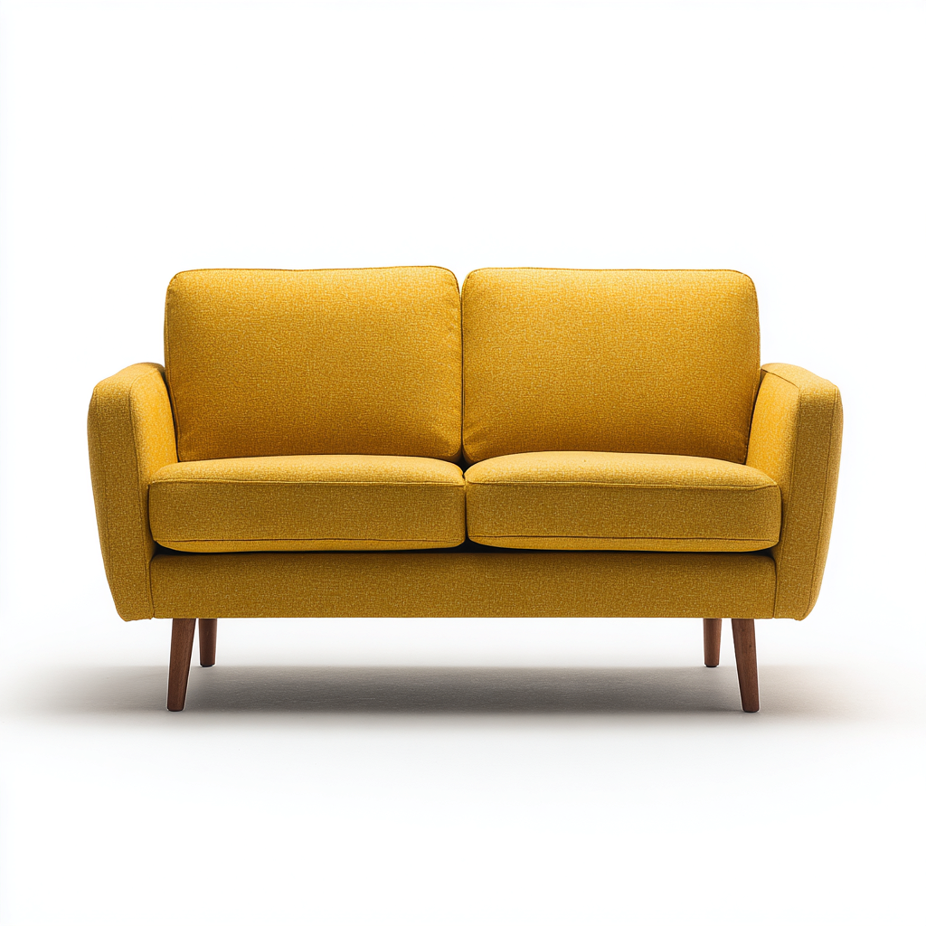 Divano lineare - tessuto - 142x78x86 cm - giallo - stile moderno-Comfyete