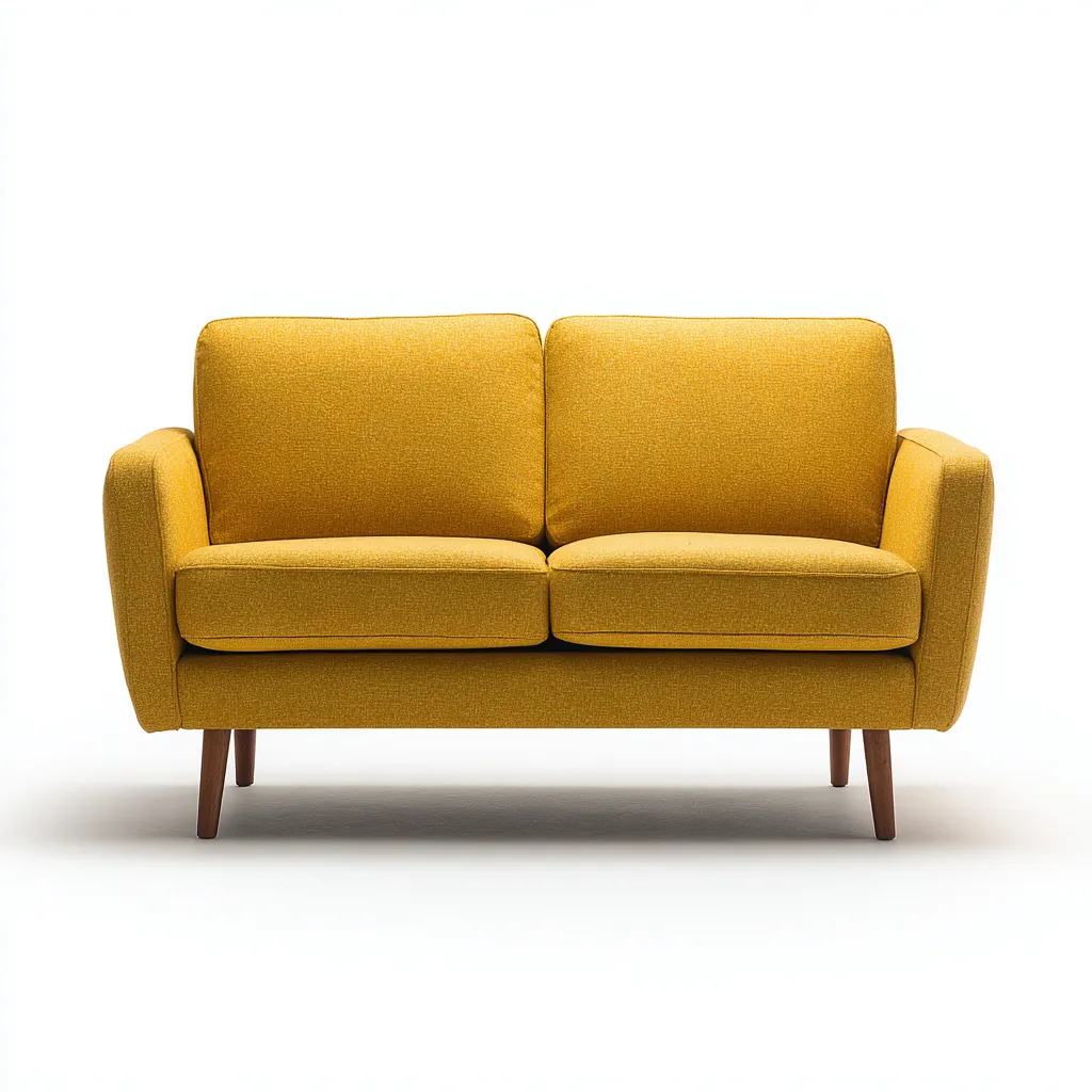 Divano lineare - tessuto - 142x78x86 cm - giallo - stile moderno-Comfyete