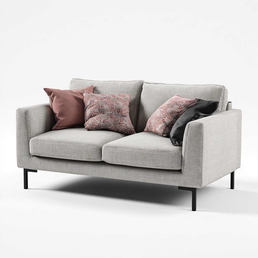 Divano lineare - tessuto - 168x90x85 cm - grigio - stile moderno-Comfyete