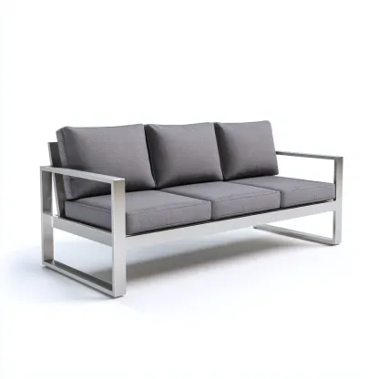 Divano da esterno-metallo-218x90x92 cm-grigio-design moderno-Comfyete