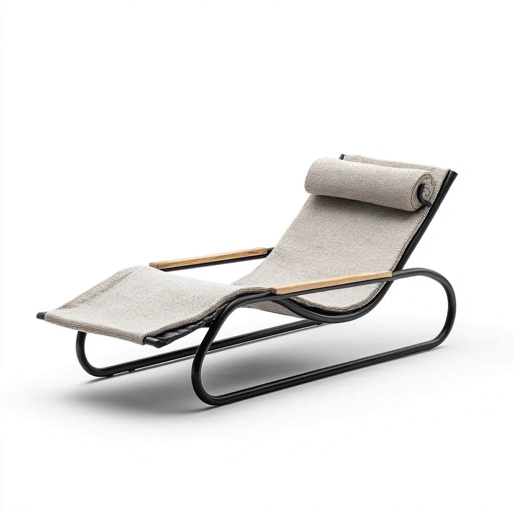 Lettino da sole-metallo-legno-tessuto-186x64x36 cm-beige-nero-moderno-Comfyete