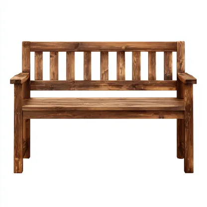 Panca da giardino-legno-124x56x87 cm-marrone scuro-stile rustico-Comfyete