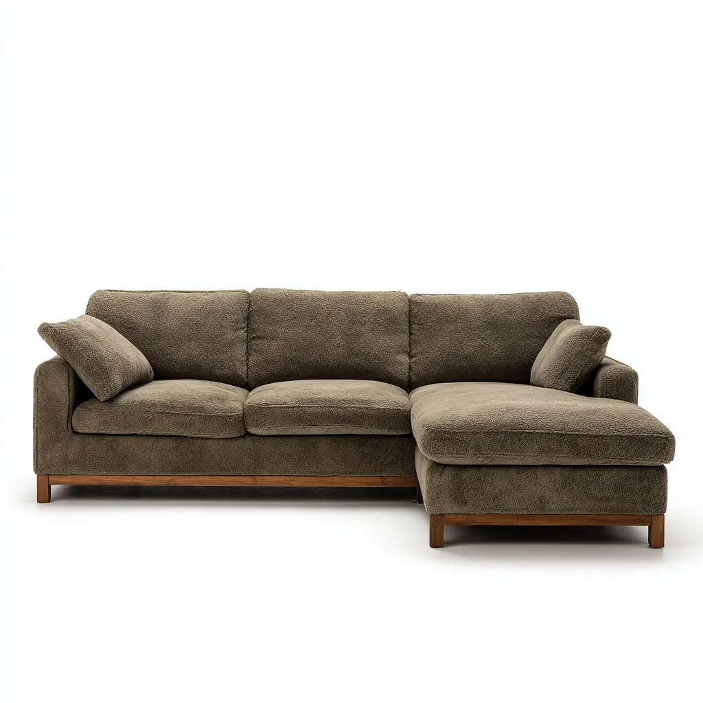 Divano angolare - tessuto - 279x167x86 cm - marrone - design moderno morbido-Comfyete