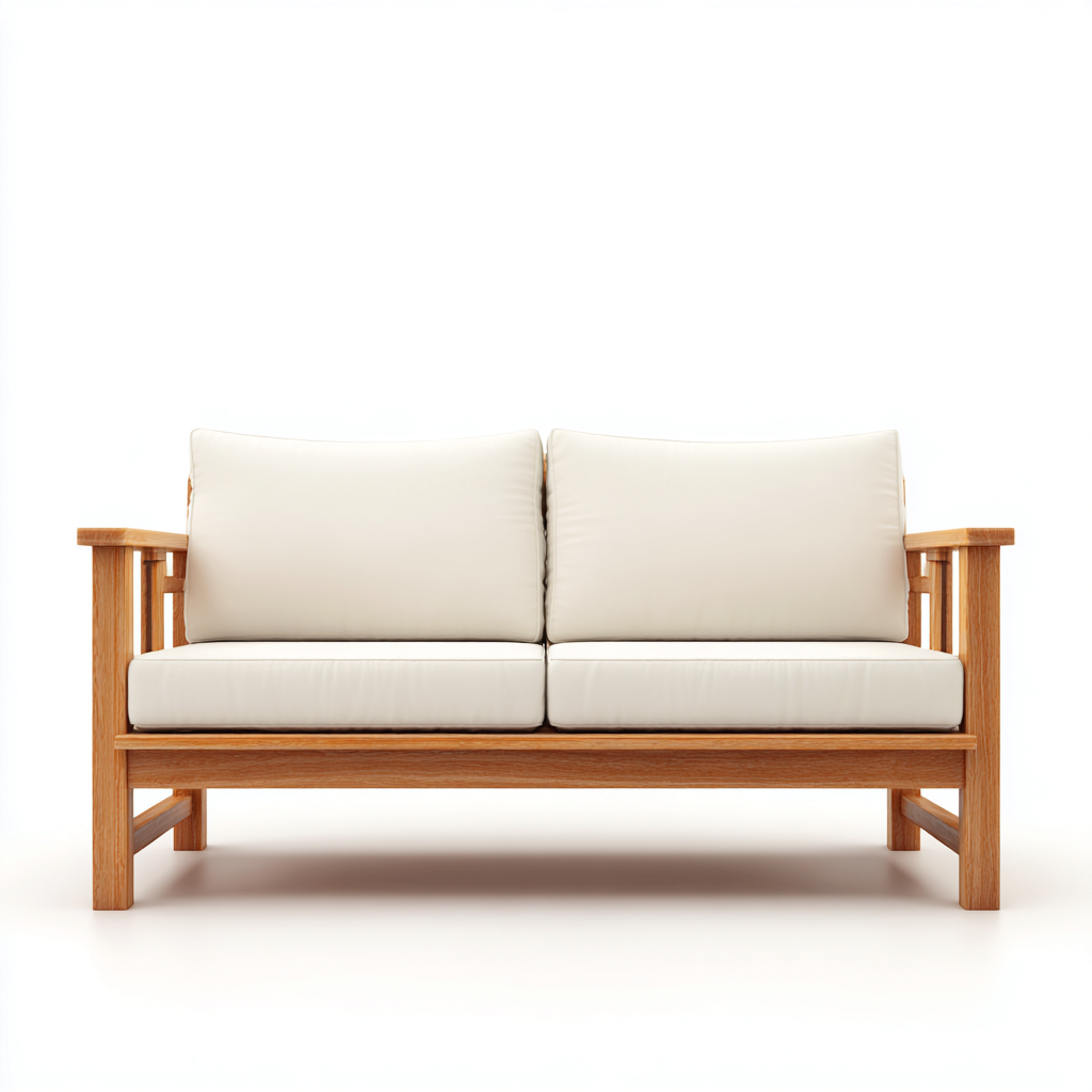 Divano da esterno-legno-160x87x91 cm-bianco-design naturale-Comfyete