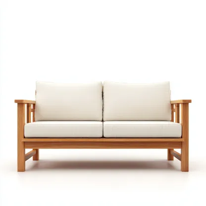 Divano da esterno-legno-160x87x91 cm-bianco-design naturale-Comfyete