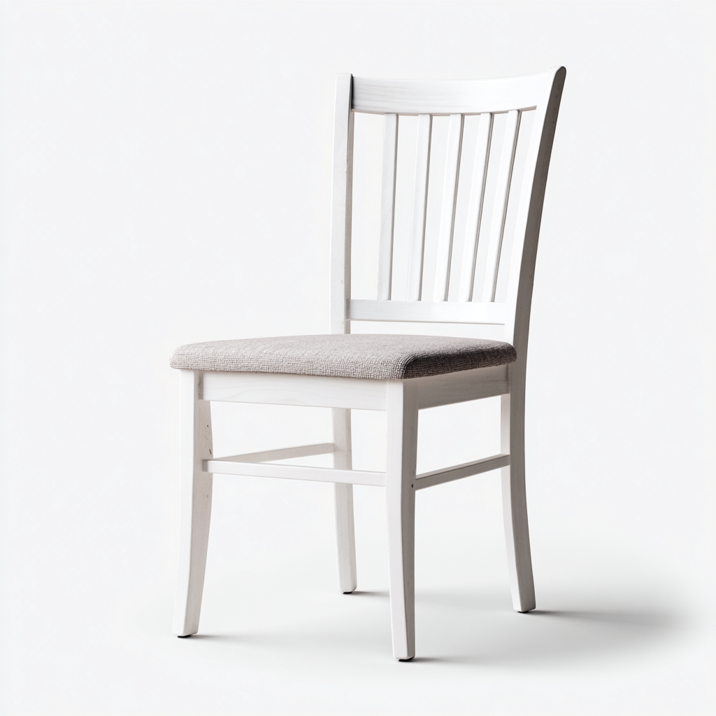 Sedia da pranzo-legno-tessuto-45x42x90 cm-bianco-classico-Comfyete