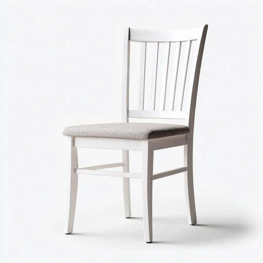 Sedia da pranzo-legno-tessuto-45x42x90 cm-bianco-classico-Comfyete