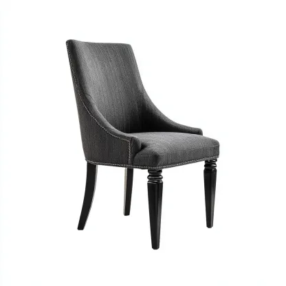 Sedia da pranzo - tessuto-legno - 53x50x92 cm - grigio scuro-nero - stile moderno-Comfyete