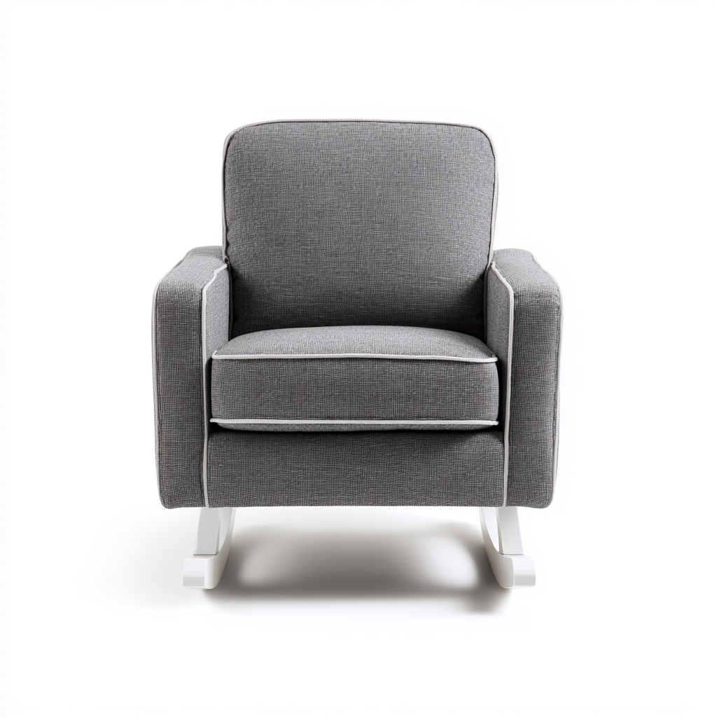 Sedia a dondolo - tessuto - 78x72x95 cm - grigio - design moderno-Comfyete