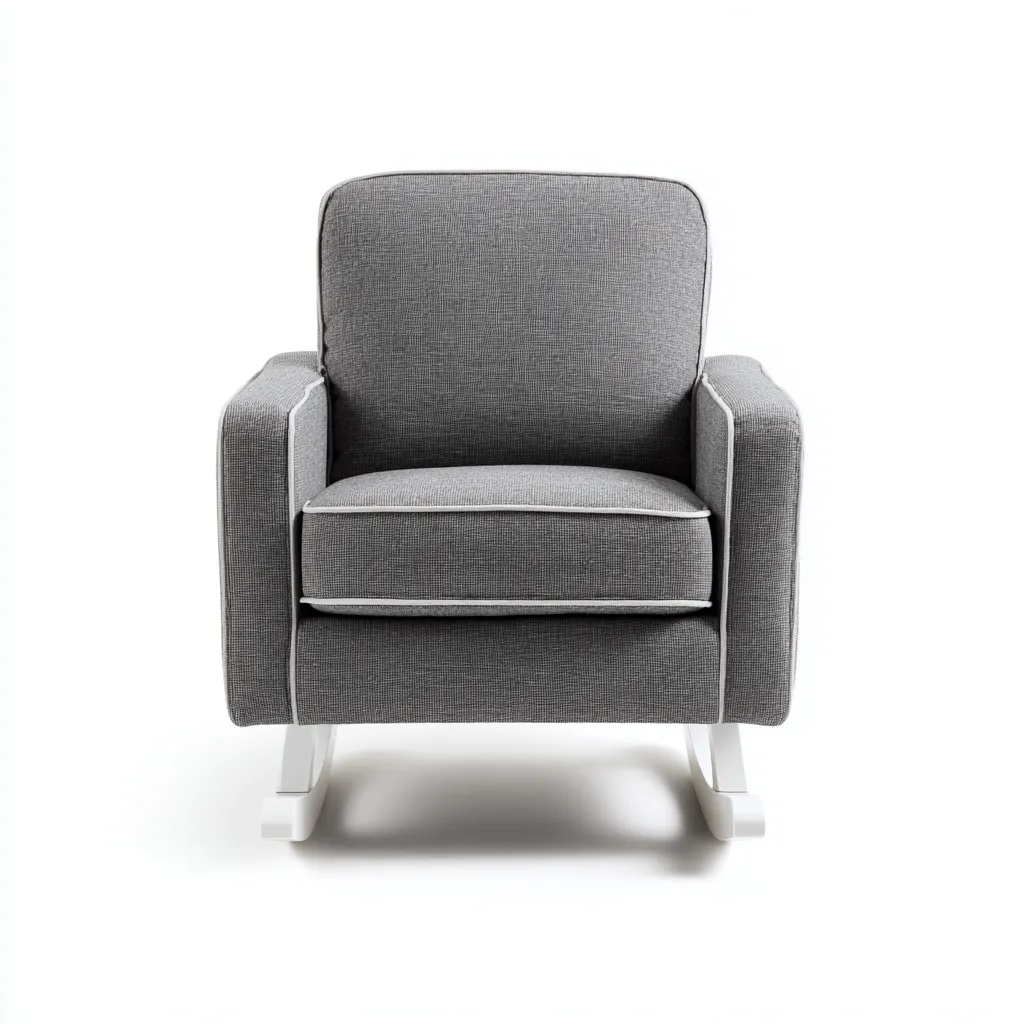 Sedia a dondolo - tessuto - 78x72x95 cm - grigio - design moderno-Comfyete