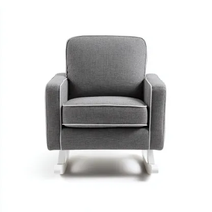 Sedia a dondolo - tessuto - 78x72x95 cm - grigio - design moderno-Comfyete