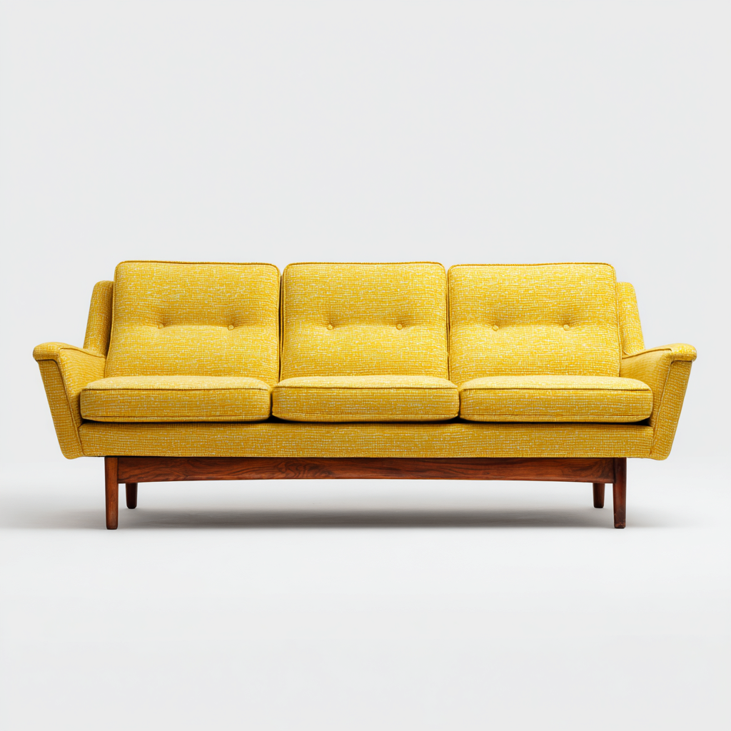 Divano lineare - tessuto - 186x80x87 cm - giallo - stile moderno-Comfyete