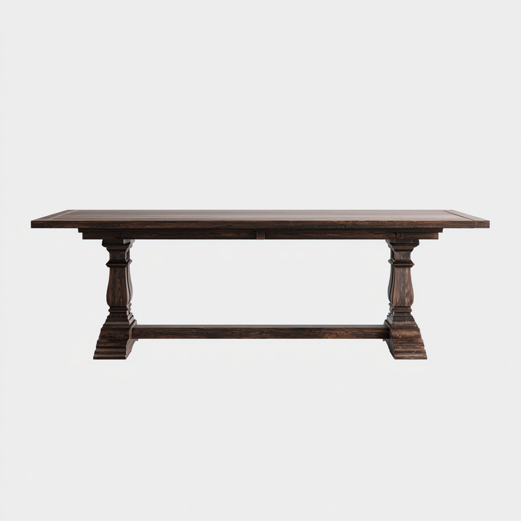 Tavolo da pranzo-legno-220x100x77 cm-marrone scuro-design classico-Comfyete