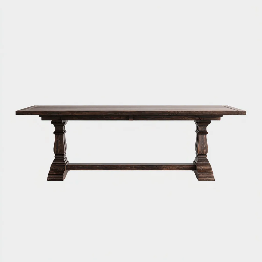 Tavolo da pranzo-legno-220x100x77 cm-marrone scuro-design classico-Comfyete